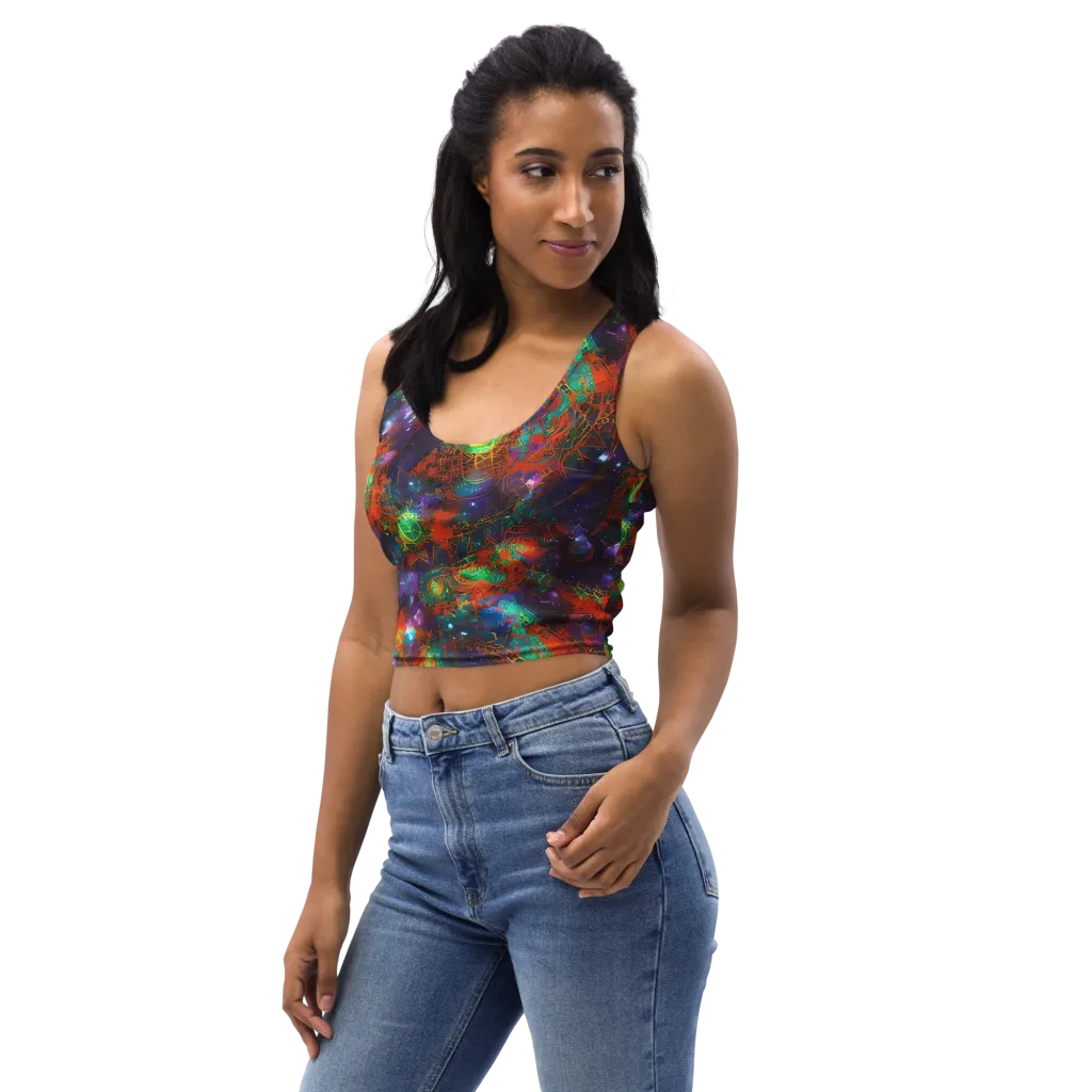 Vivid Event Horizon on Crop Top — Left Front