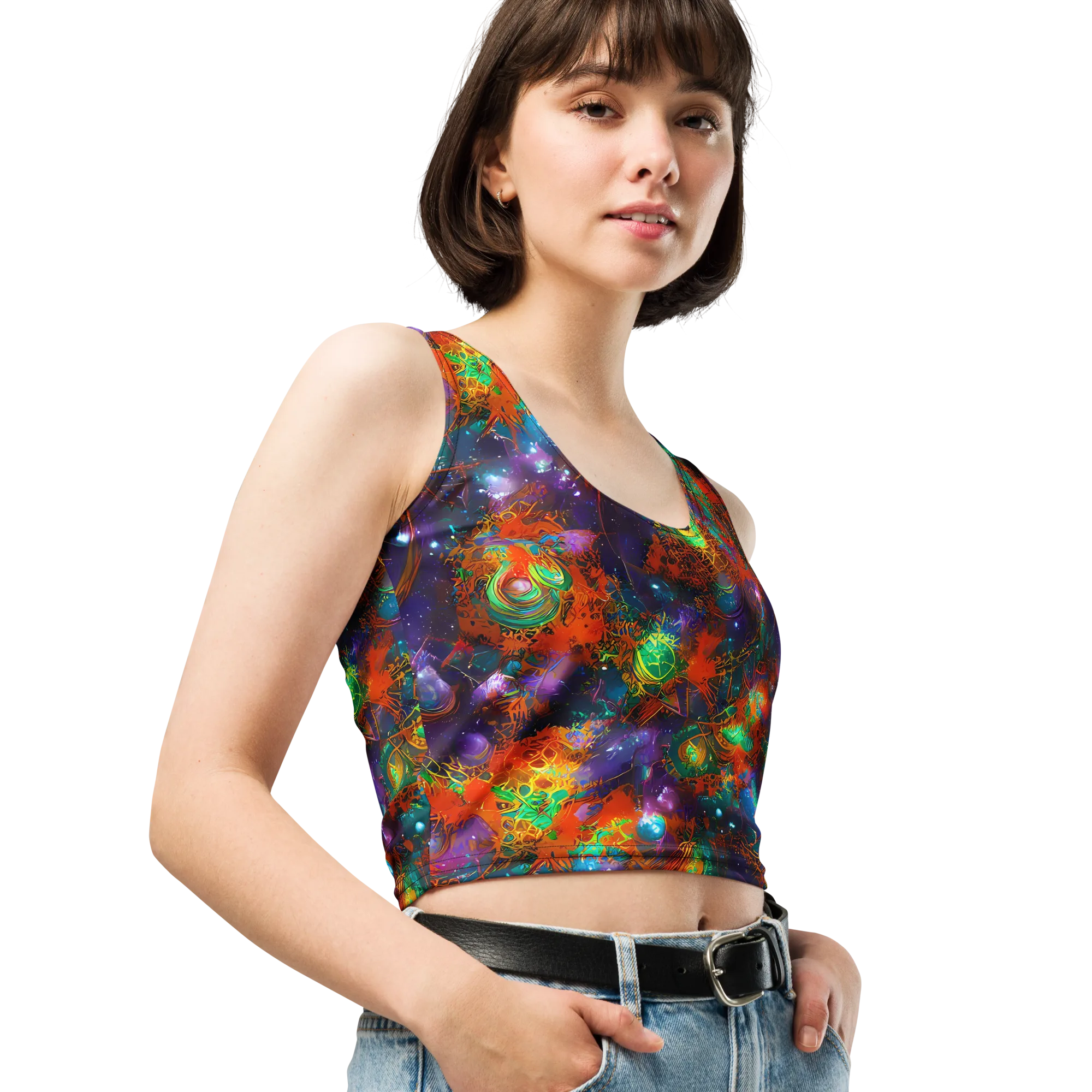Vivid Event Horizon on Crop Top — Right Front