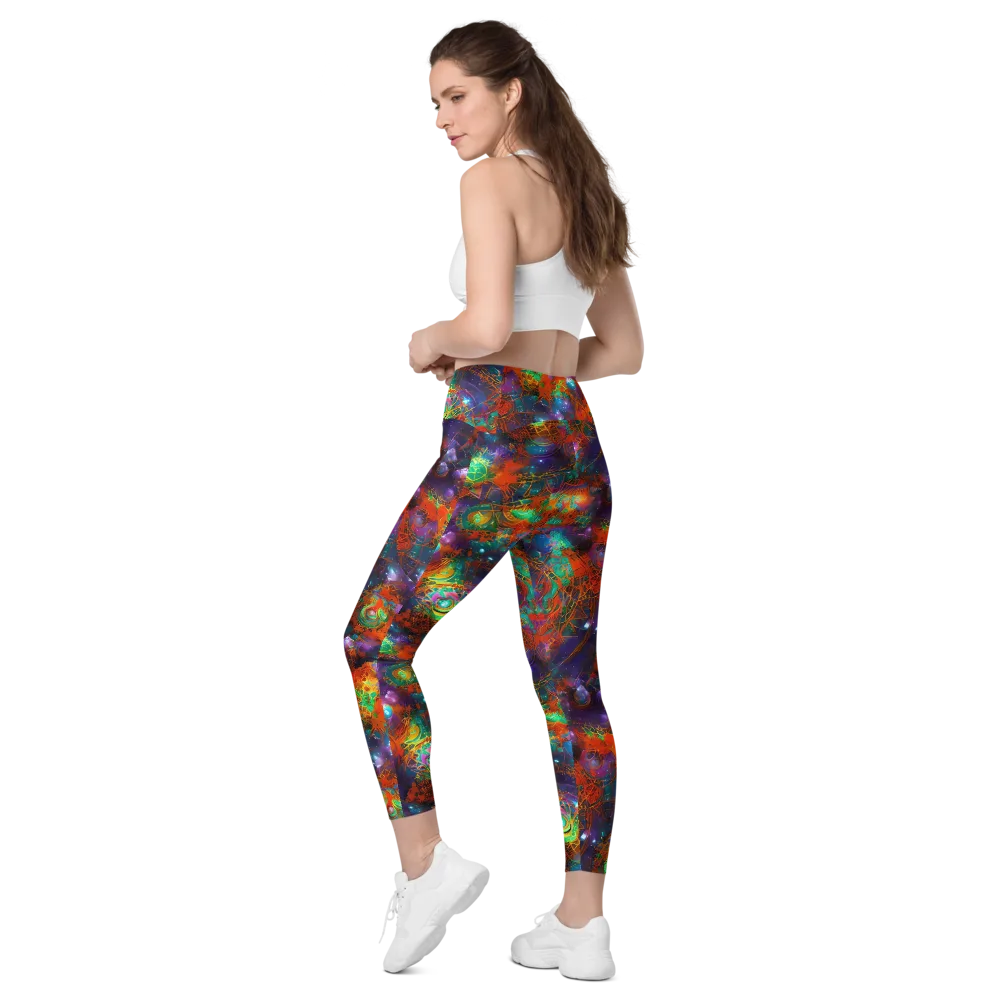 Vivid Event Horizon on Leggings with Pockets — Left Back