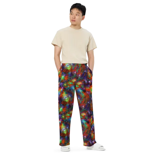Vivid Event Horizon on a Wide-Leg Pants