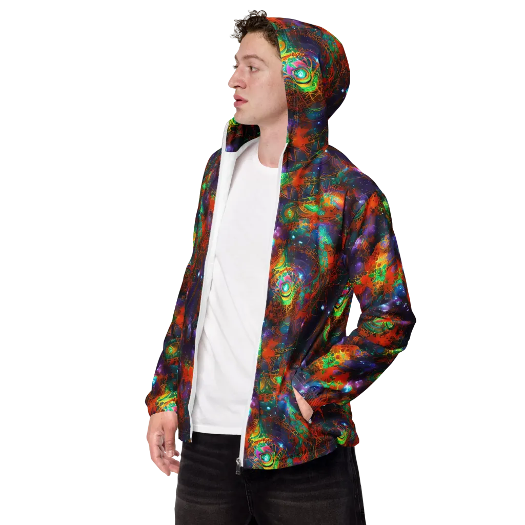 Vivid Event Horizon on Men's Windbreaker — Left Front