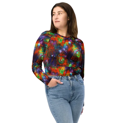 Vivid Event Horizon on a Long Sleeve Crop Top