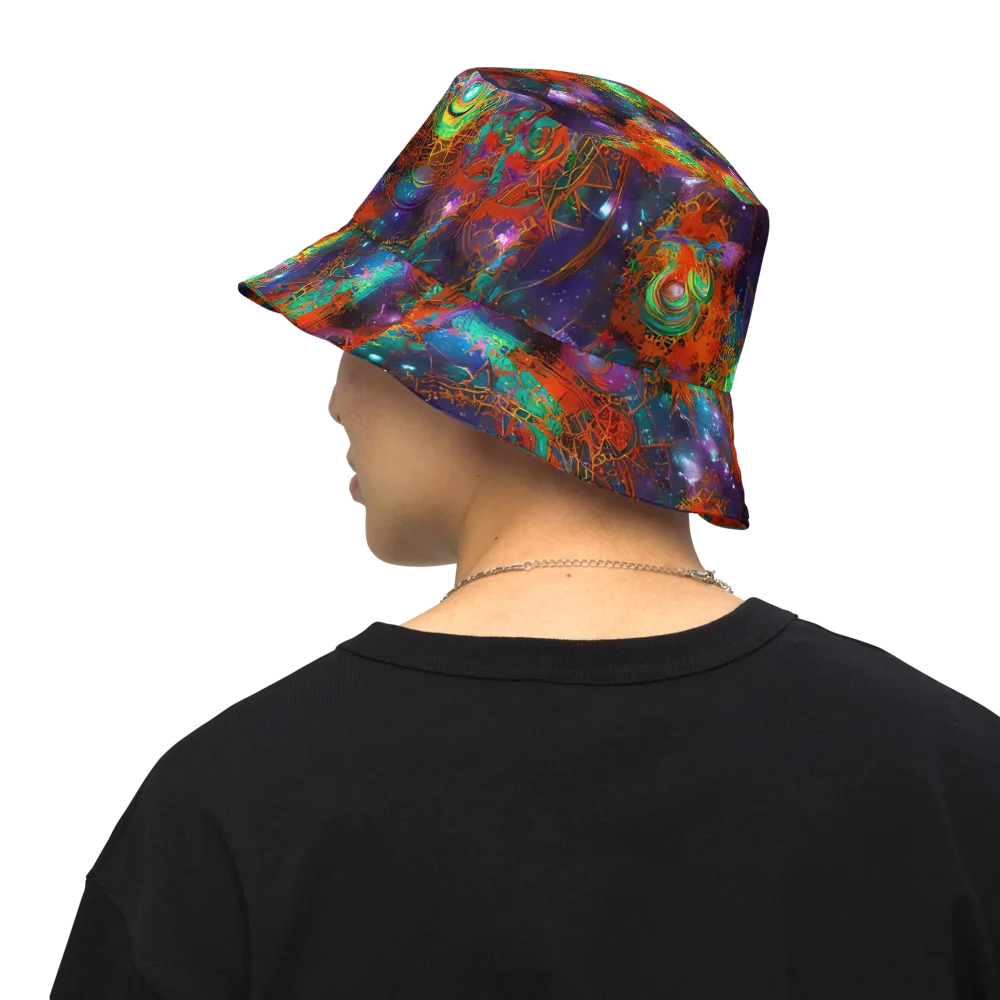 Vivid Event Horizon on Reversible Bucket Hat — Back Inside