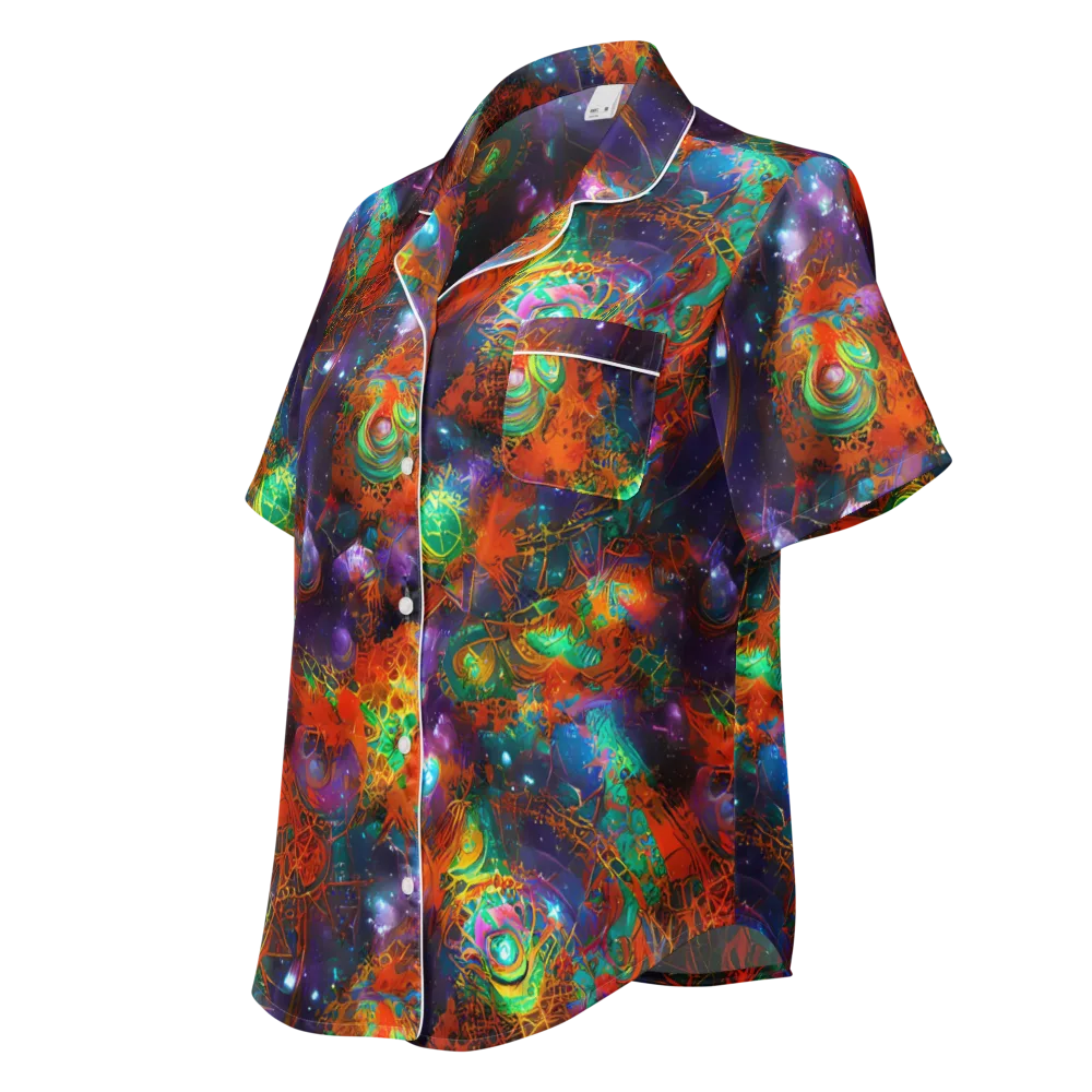 Vivid Event Horizon on Women's Short Sleeve Pajama Top — Left Front