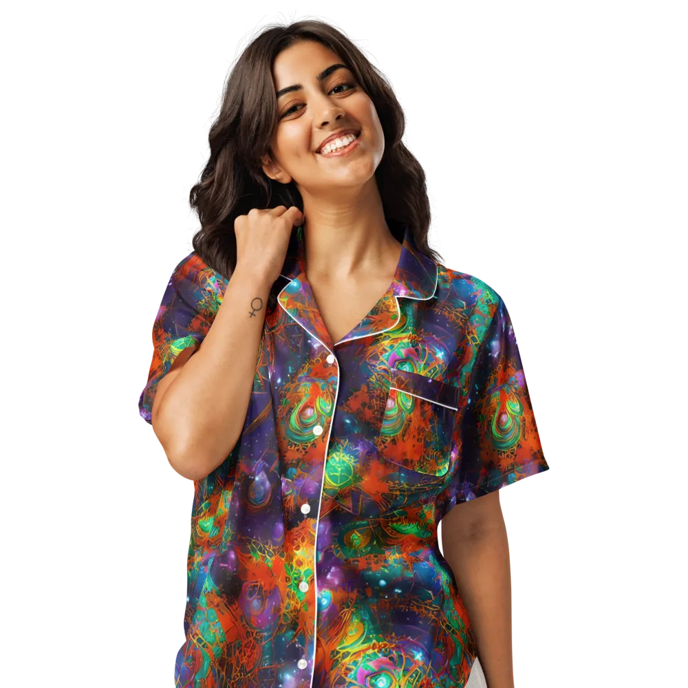 Vivid Event Horizon on Women's Short Sleeve Pajama Top — Front