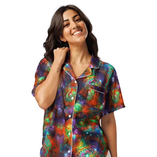 Vivid Event Horizon on a Women's Short Sleeve Pajama Top