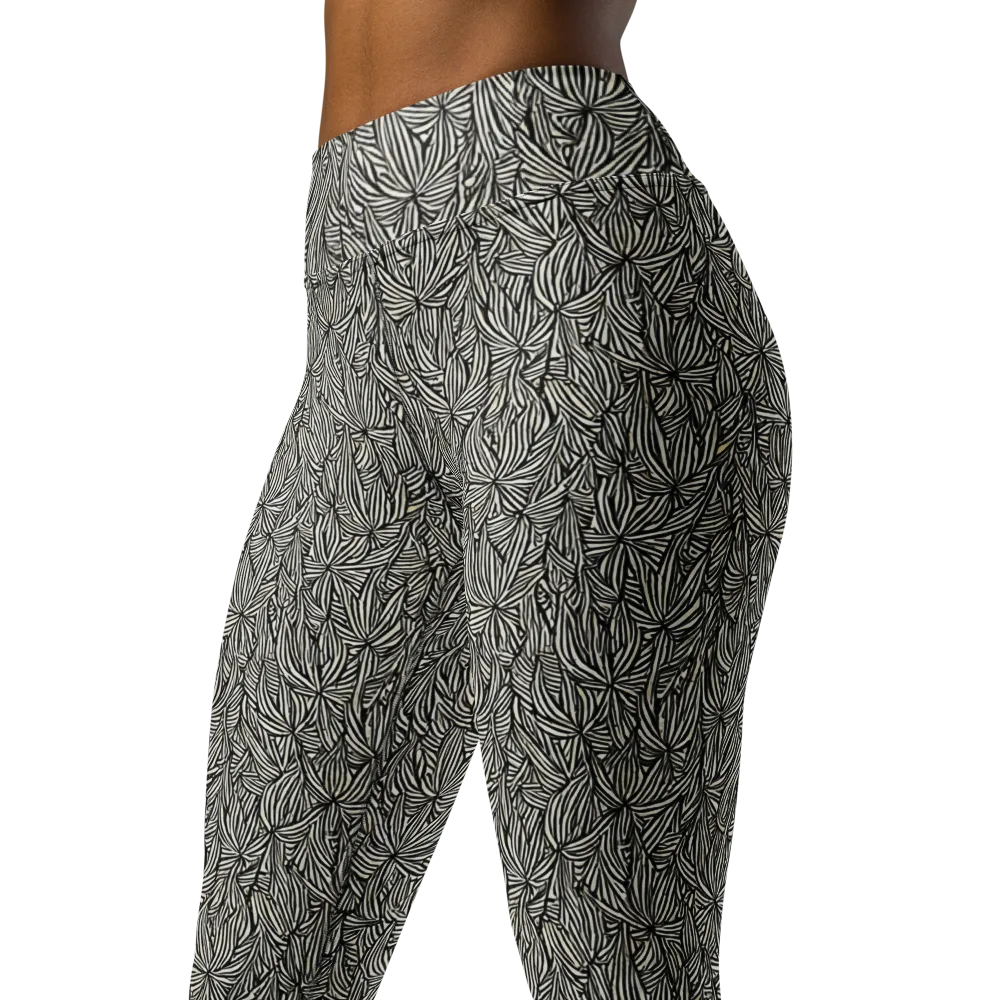 Nocturne Foliage on Yoga Leggings — Left Front