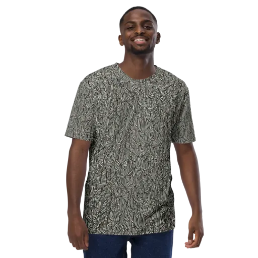 Nocturne Foliage on a Men's Crew Neck T-Shirt