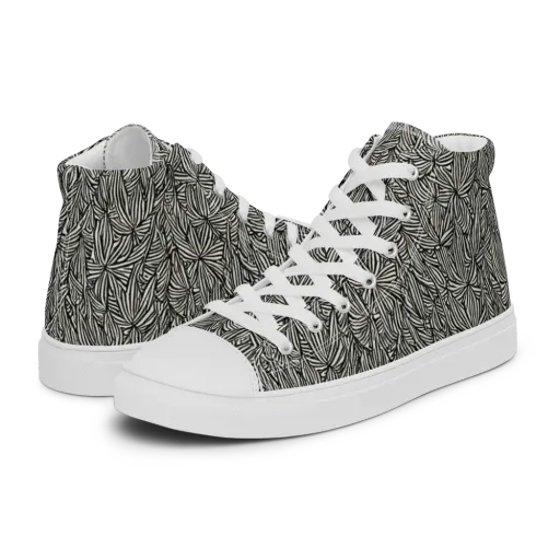 Nocturne Foliage on a Men's High Top Canvas Shoes