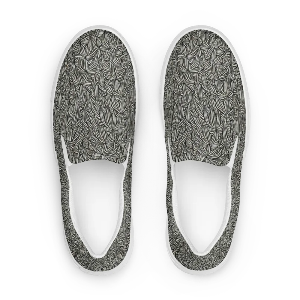 Nocturne Foliage on Women's Slip-On Canvas Shoes — Front