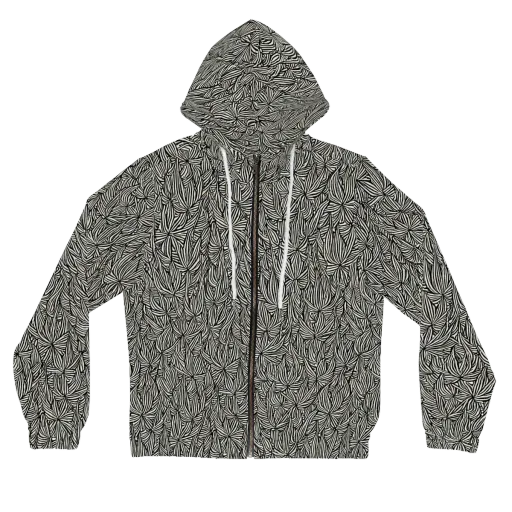 Nocturne Foliage Women's Full-Zip Hoodie on model