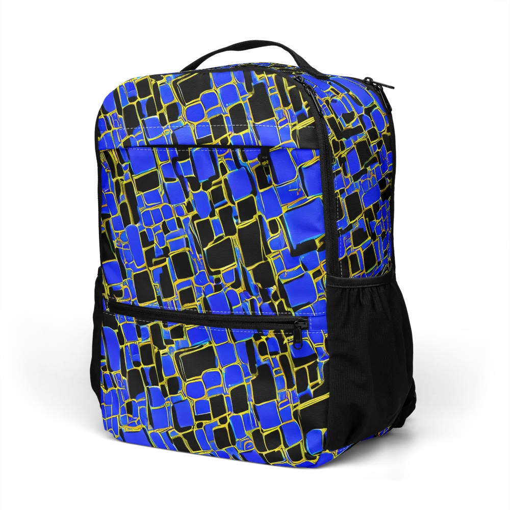 Blue Gold Matrix on Utility Backpack — Left Front
