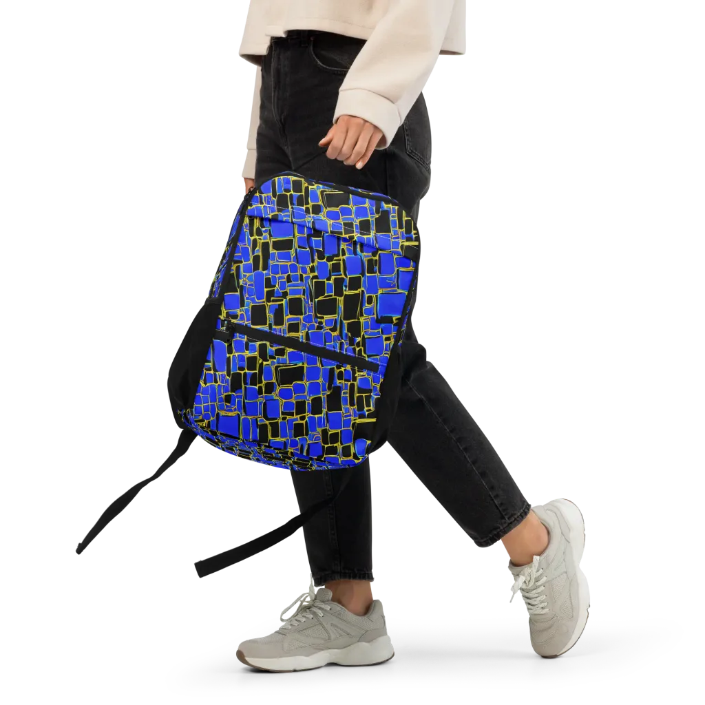 Blue Gold Matrix on Utility Backpack — Front