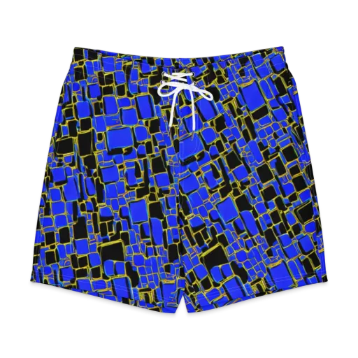 Blue Gold Matrix on a Men's Board Shorts