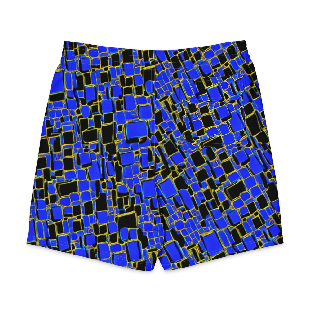 Blue Gold Matrix on Men's Board Shorts — Back