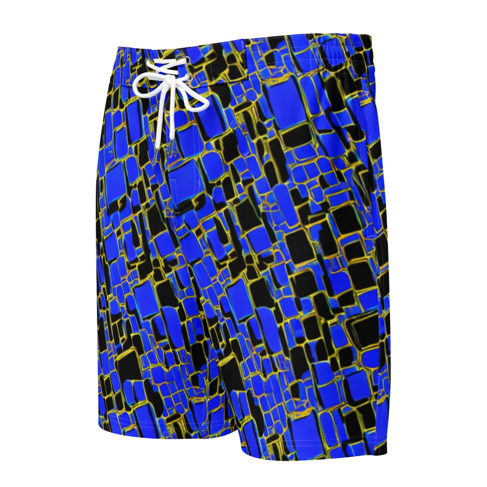 Blue Gold Matrix on Men's Board Shorts — Front