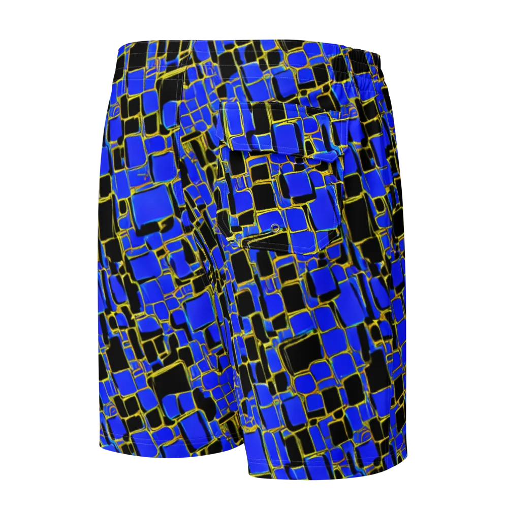 Blue Gold Matrix on Men's Board Shorts — Back
