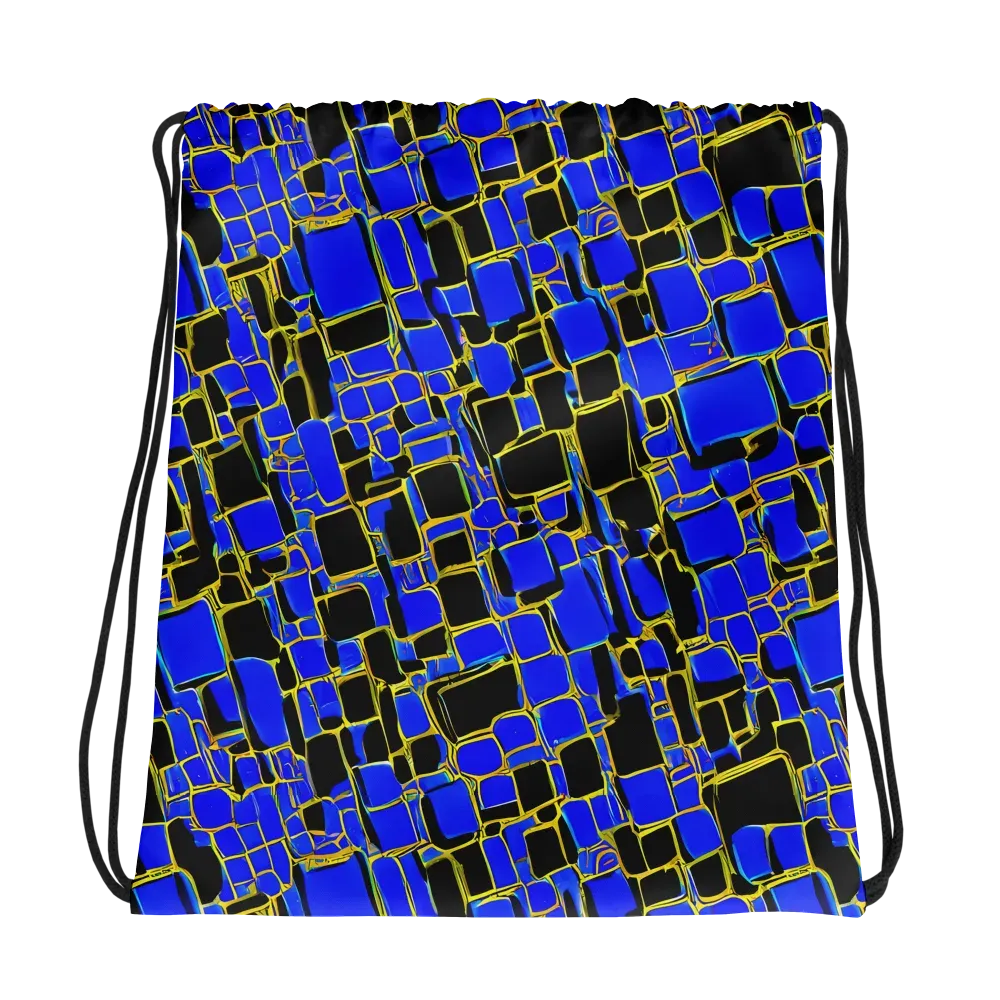Blue Gold Matrix on Drawstring Bag — Photo
