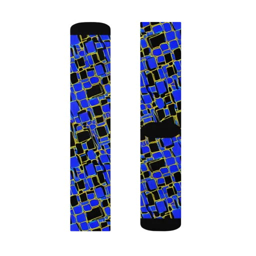 Blue Gold Matrix on a Socks