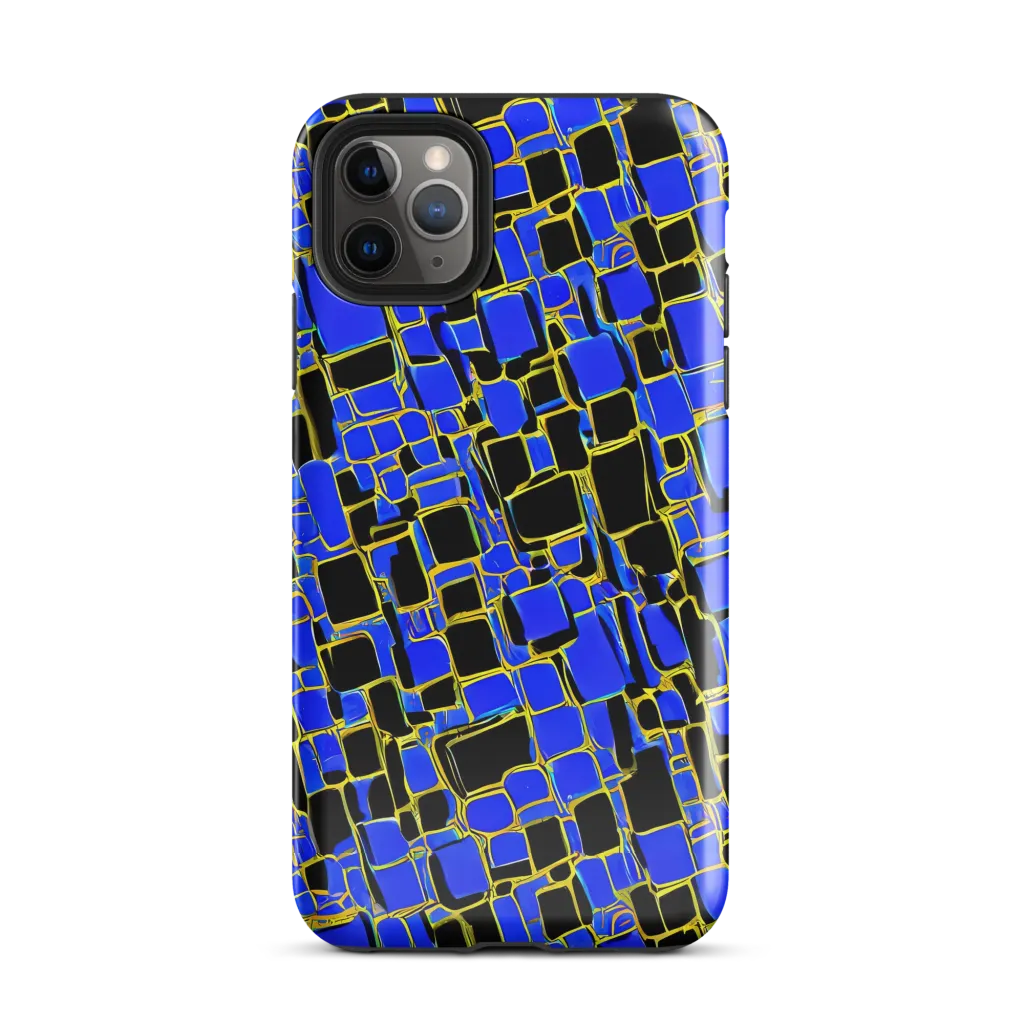 Blue Gold Matrix on Tough Case for iPhone® — Front
