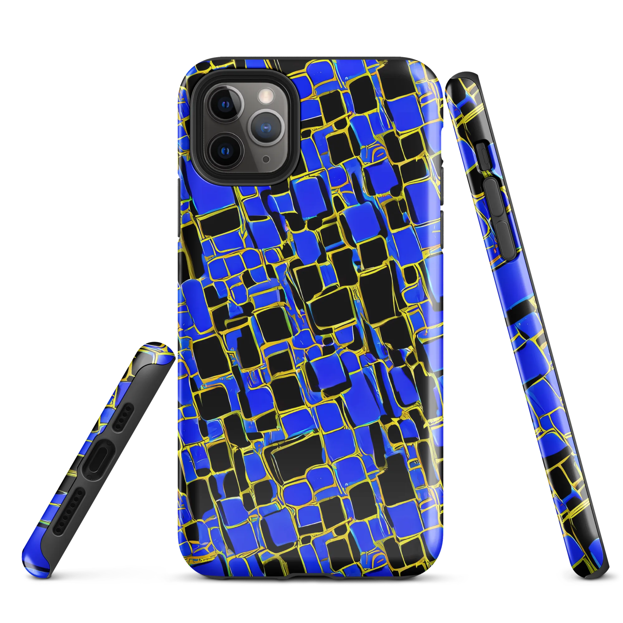 Blue Gold Matrix on Tough Case for iPhone® — Front
