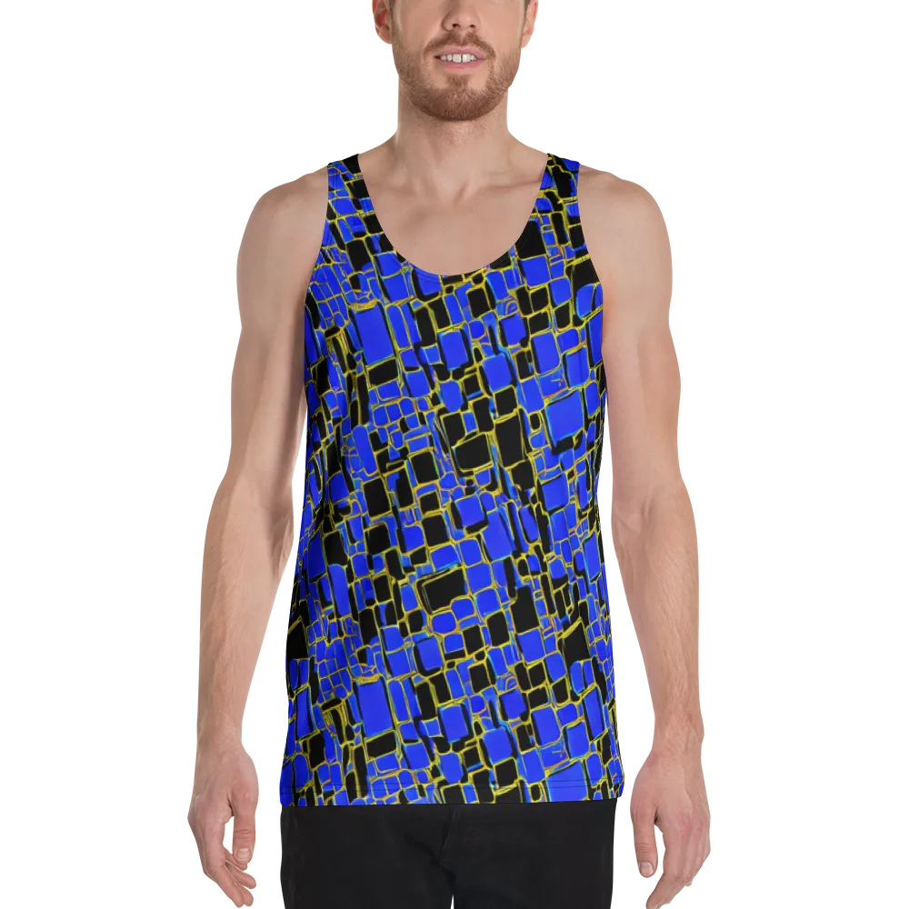 Blue Gold Matrix on Men's Tank Top — Front