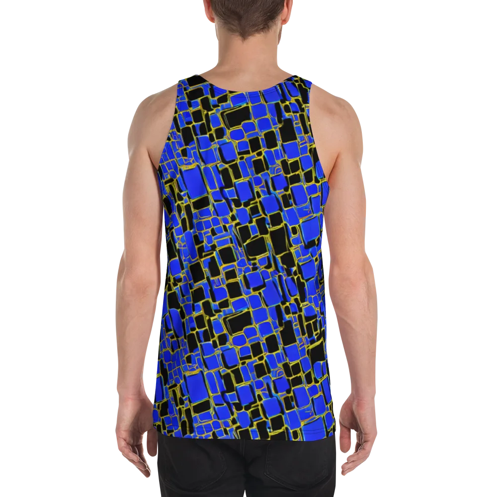 Blue Gold Matrix on Men's Tank Top — Back