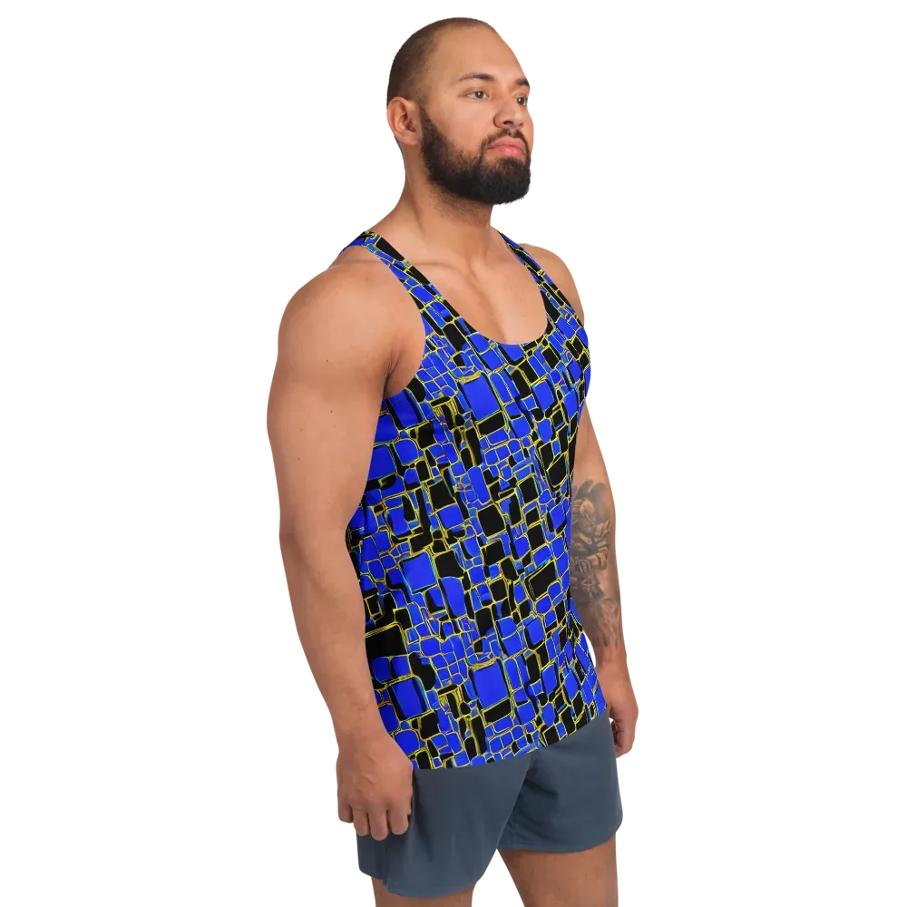 Blue Gold Matrix on Men's Tank Top — Right Front