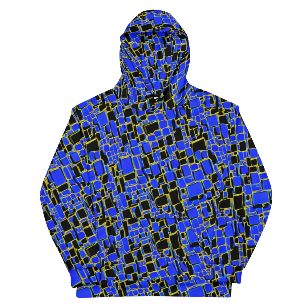 Blue Gold Matrix on Cotton Hoodie — Front