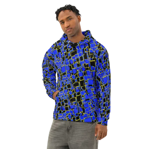 Blue Gold Matrix on a Cotton Hoodie