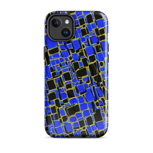 Blue Gold Matrix on a MagSafe Tough Case for iPhone®