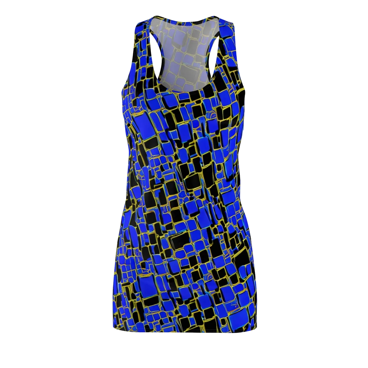 Blue Gold Matrix on Racerback Dress — Front