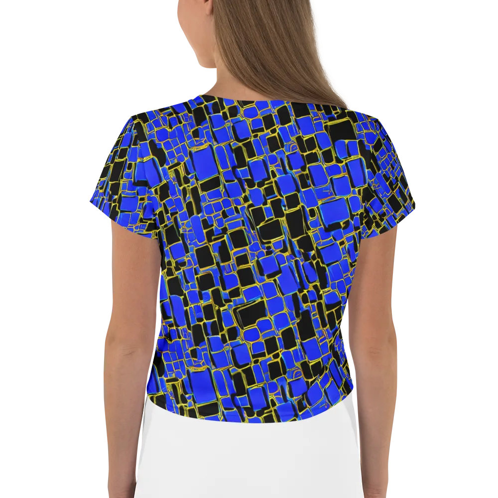 Blue Gold Matrix on Crop Tee — Back