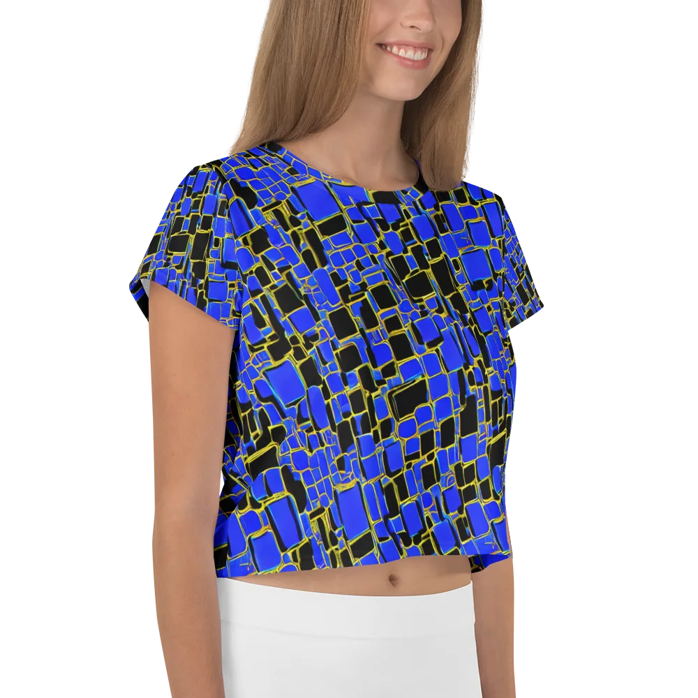Blue Gold Matrix on Crop Tee — Right