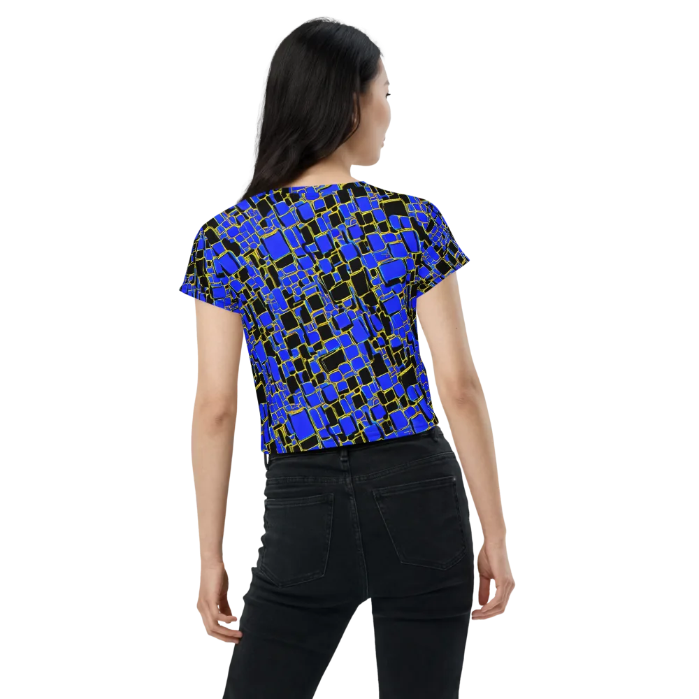 Blue Gold Matrix on Crop Tee — Back