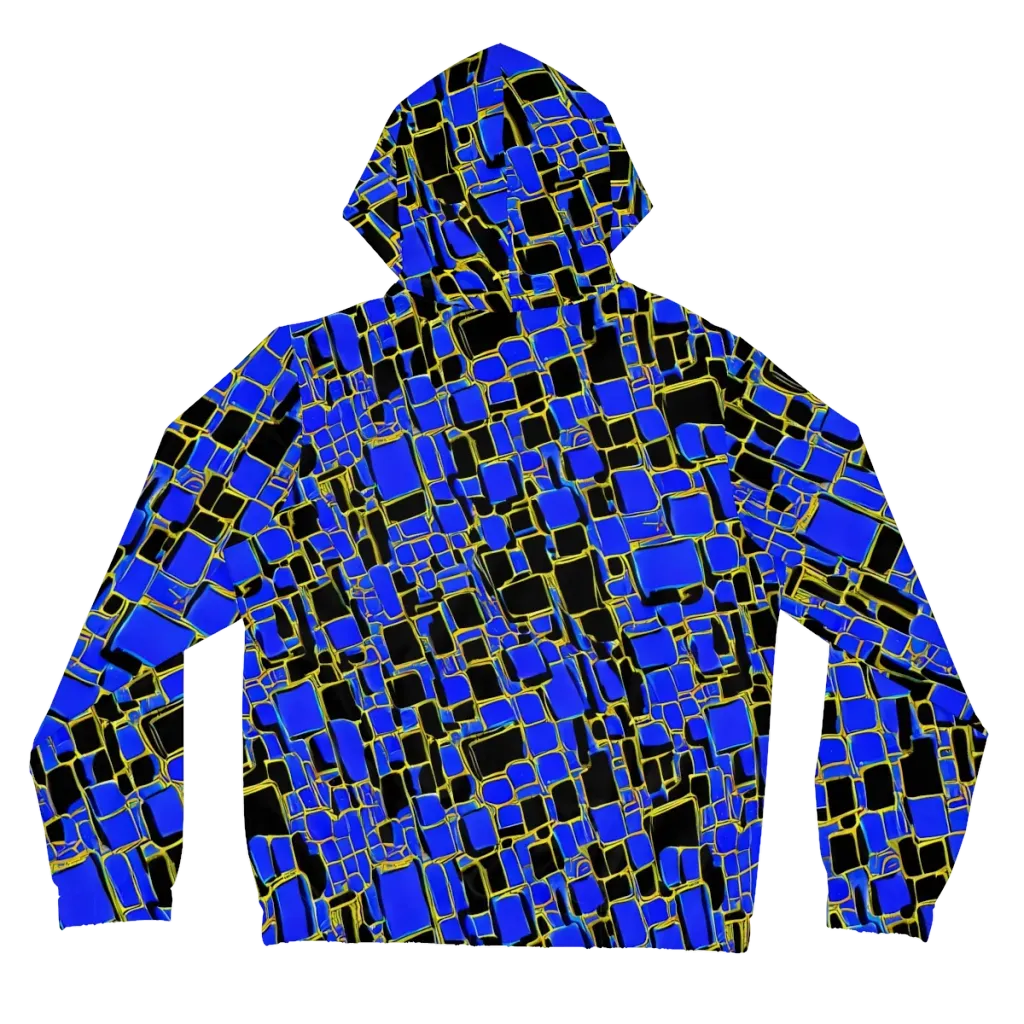 Blue Gold Matrix on Women's Full-Zip Hoodie — Back