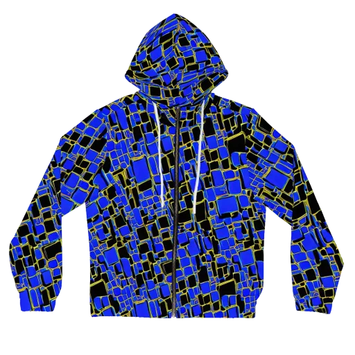 Blue Gold Matrix on a Women's Full-Zip Hoodie