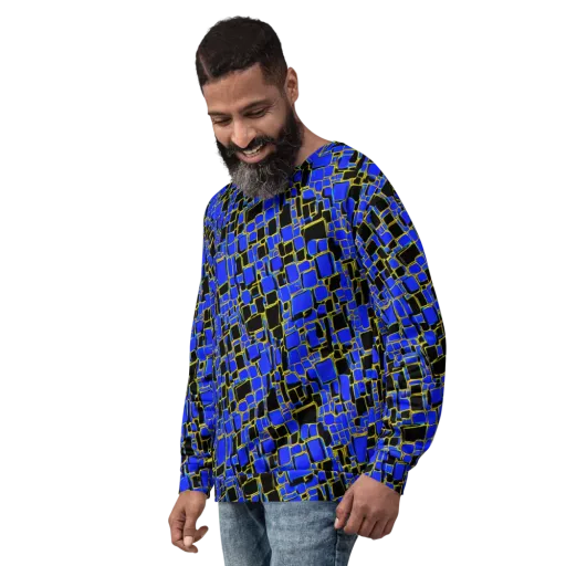 Blue Gold Matrix on a Sweatshirt