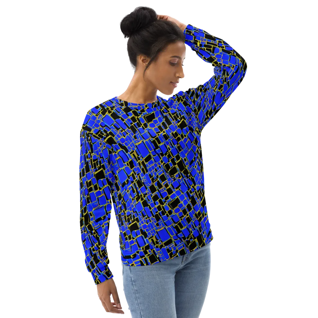 Blue Gold Matrix on Sweatshirt — Right Front