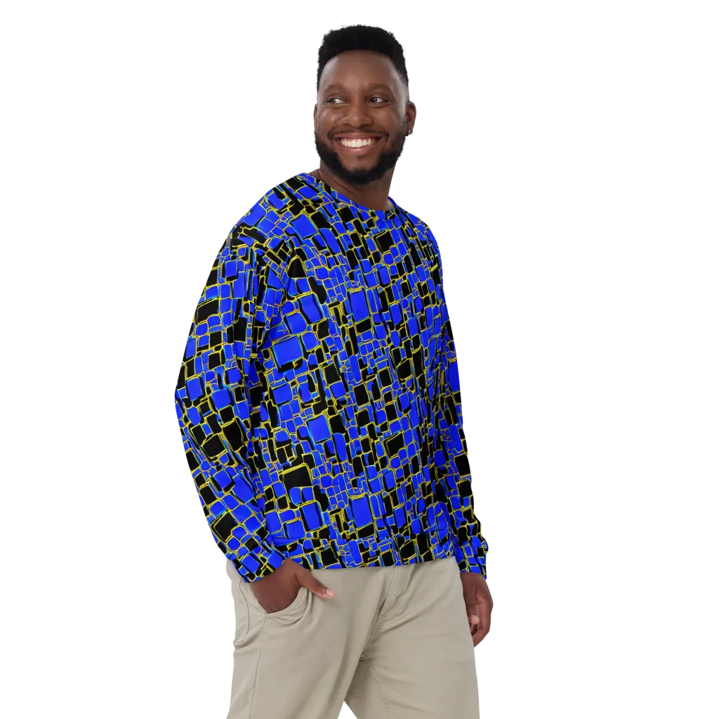 Blue Gold Matrix on Sweatshirt — Front