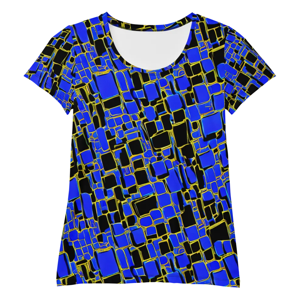 Blue Gold Matrix on Women's Athletic T-Shirt — Front