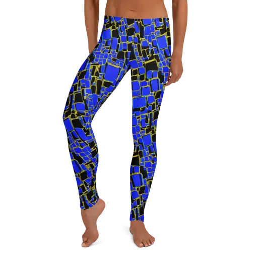 Blue Gold Matrix on a Leggings