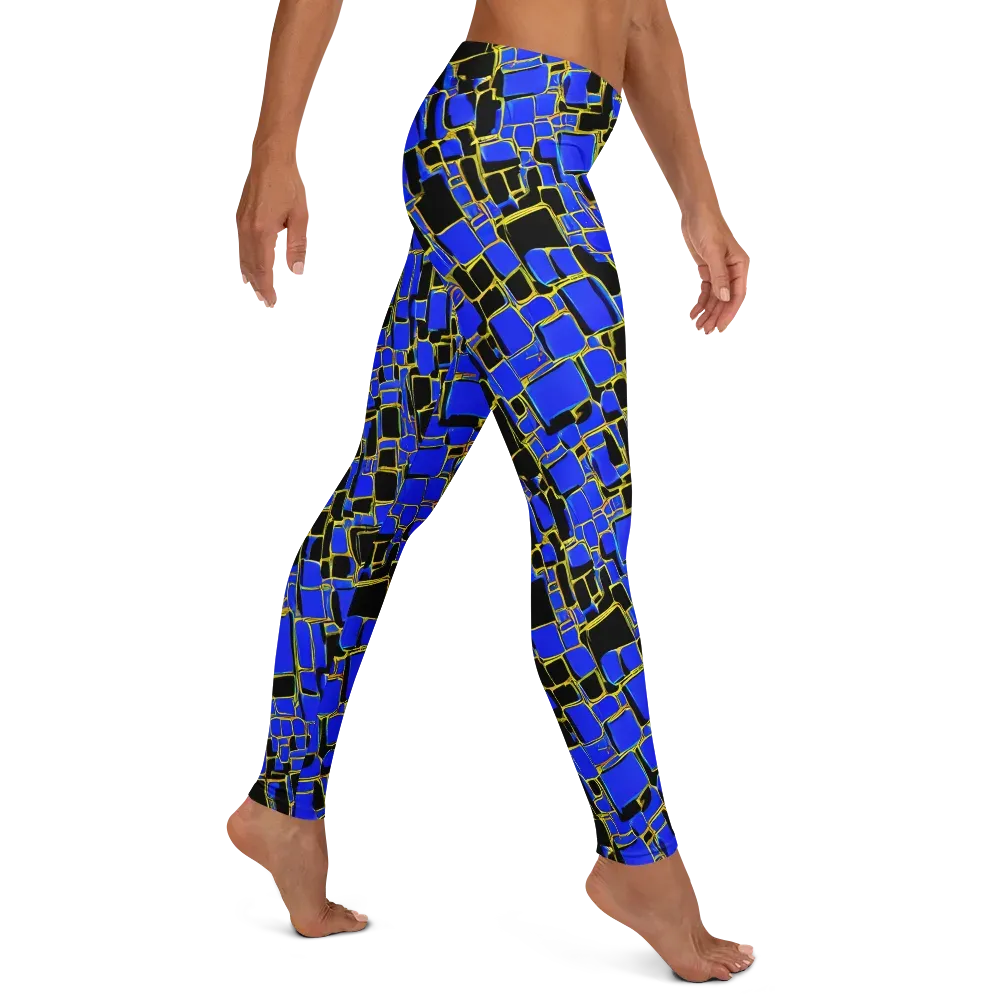 Blue Gold Matrix on Leggings — Right