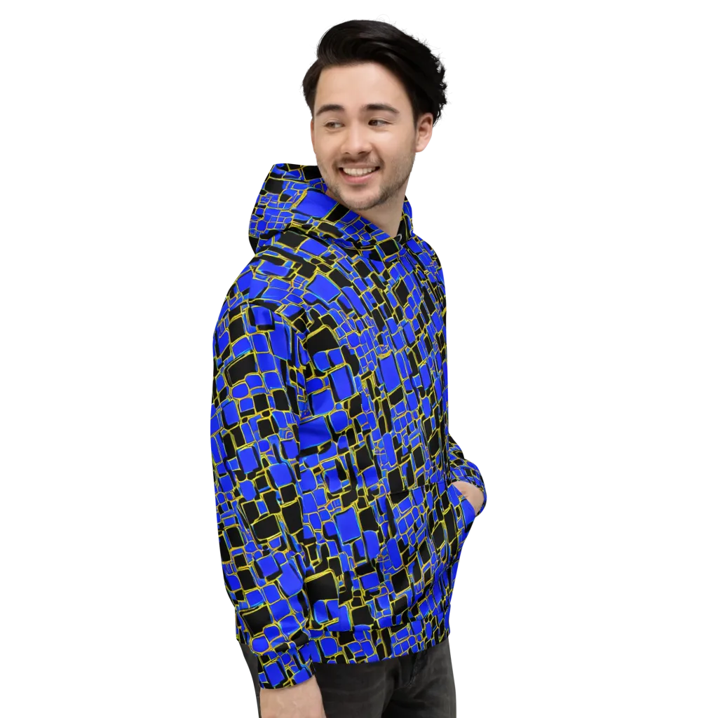 Blue Gold Matrix on Hoodie — Right
