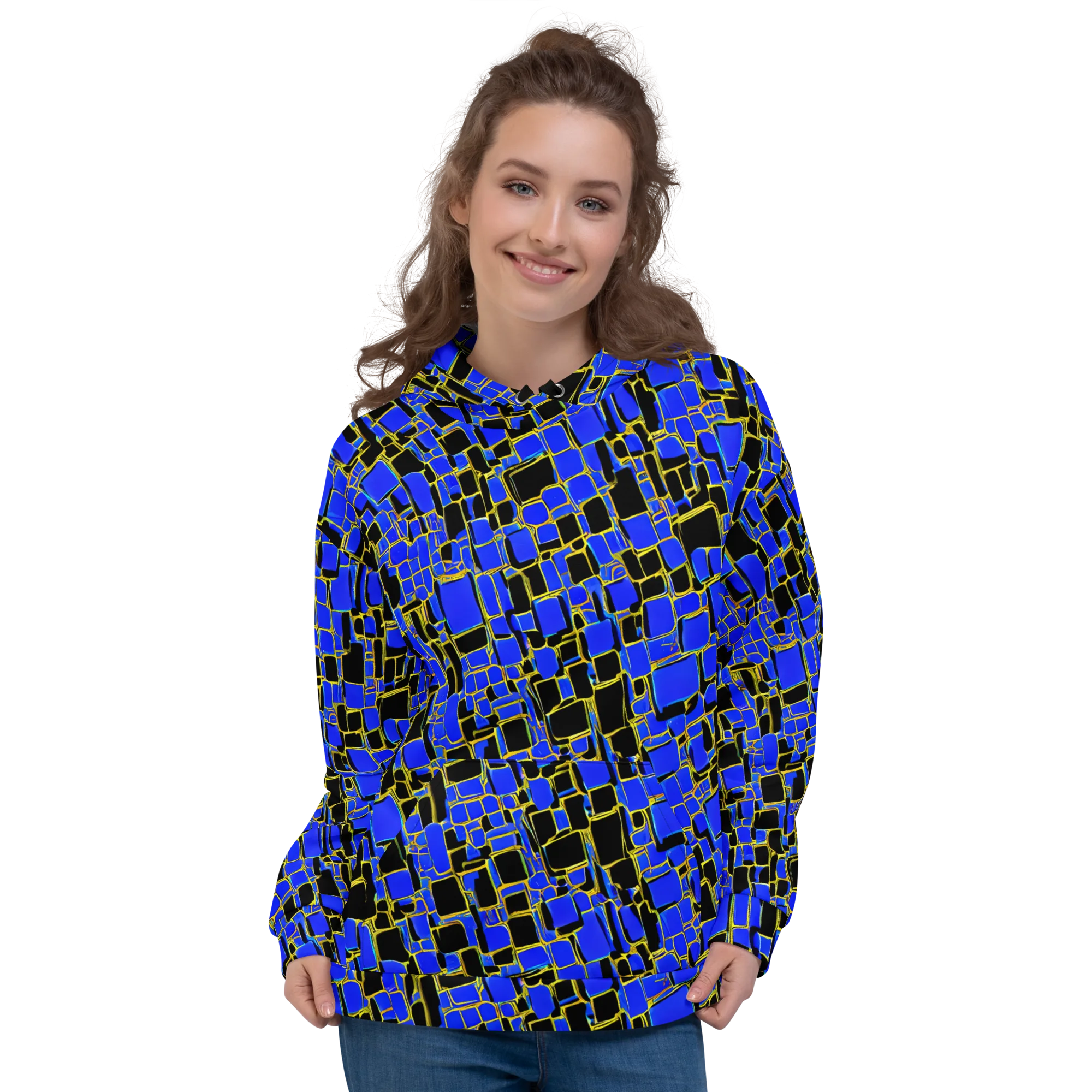 Blue Gold Matrix on Hoodie — Front