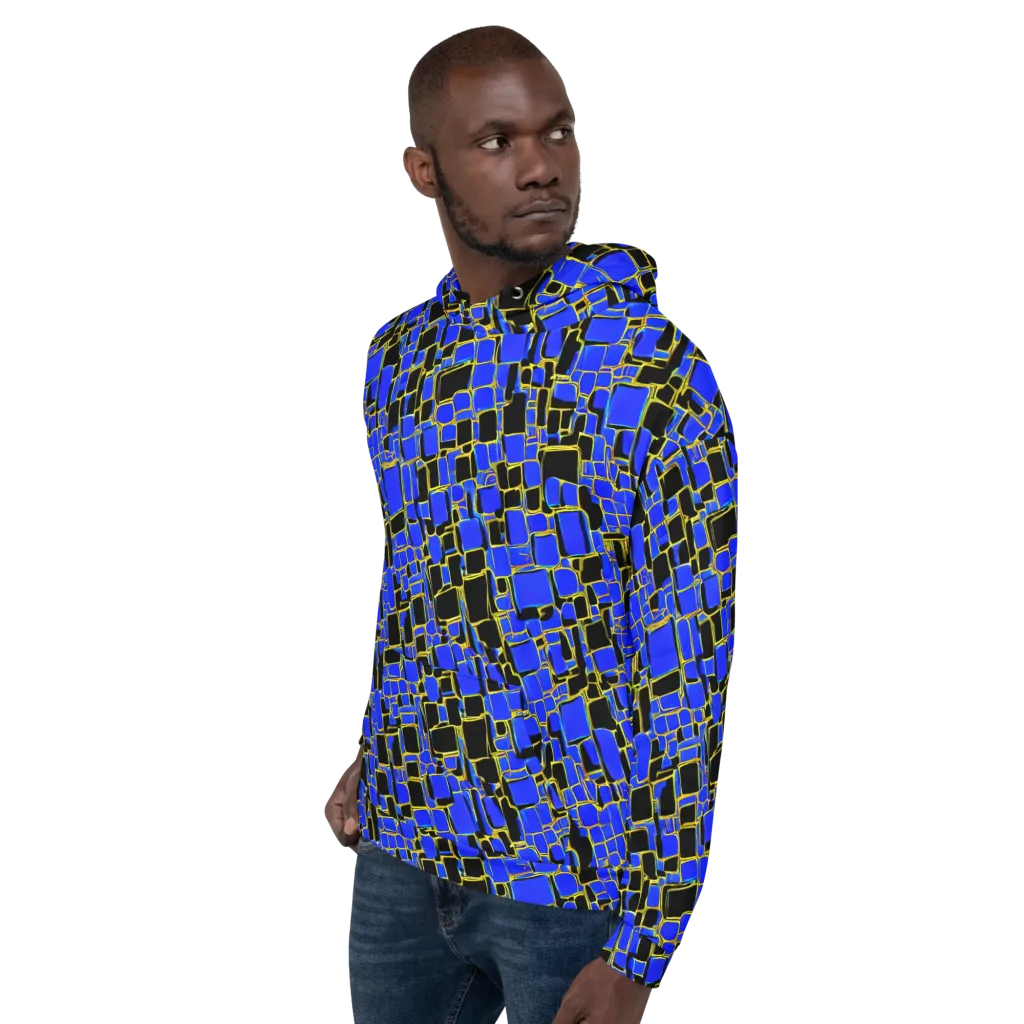 Blue Gold Matrix on Hoodie — Left