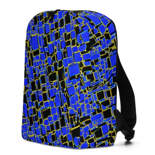 Blue Gold Matrix on a Minimalist Backpack