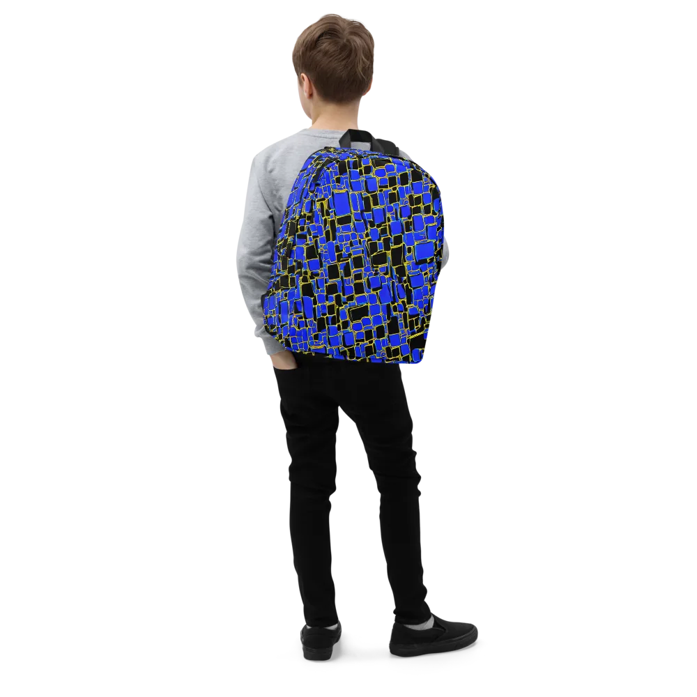 Blue Gold Matrix on Minimalist Backpack — Right Front