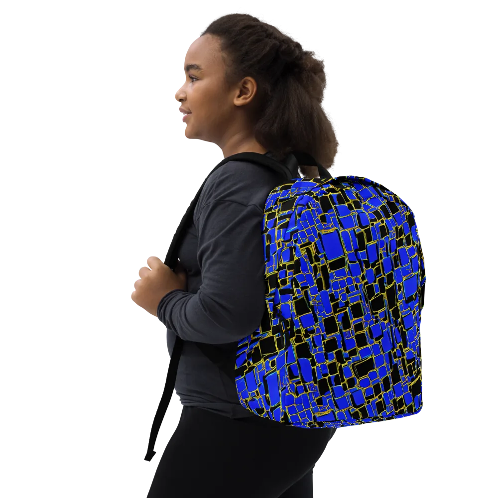 Blue Gold Matrix on Minimalist Backpack — Right Front