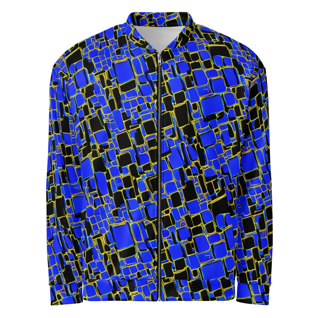 Blue Gold Matrix on Bomber Jacket — Front